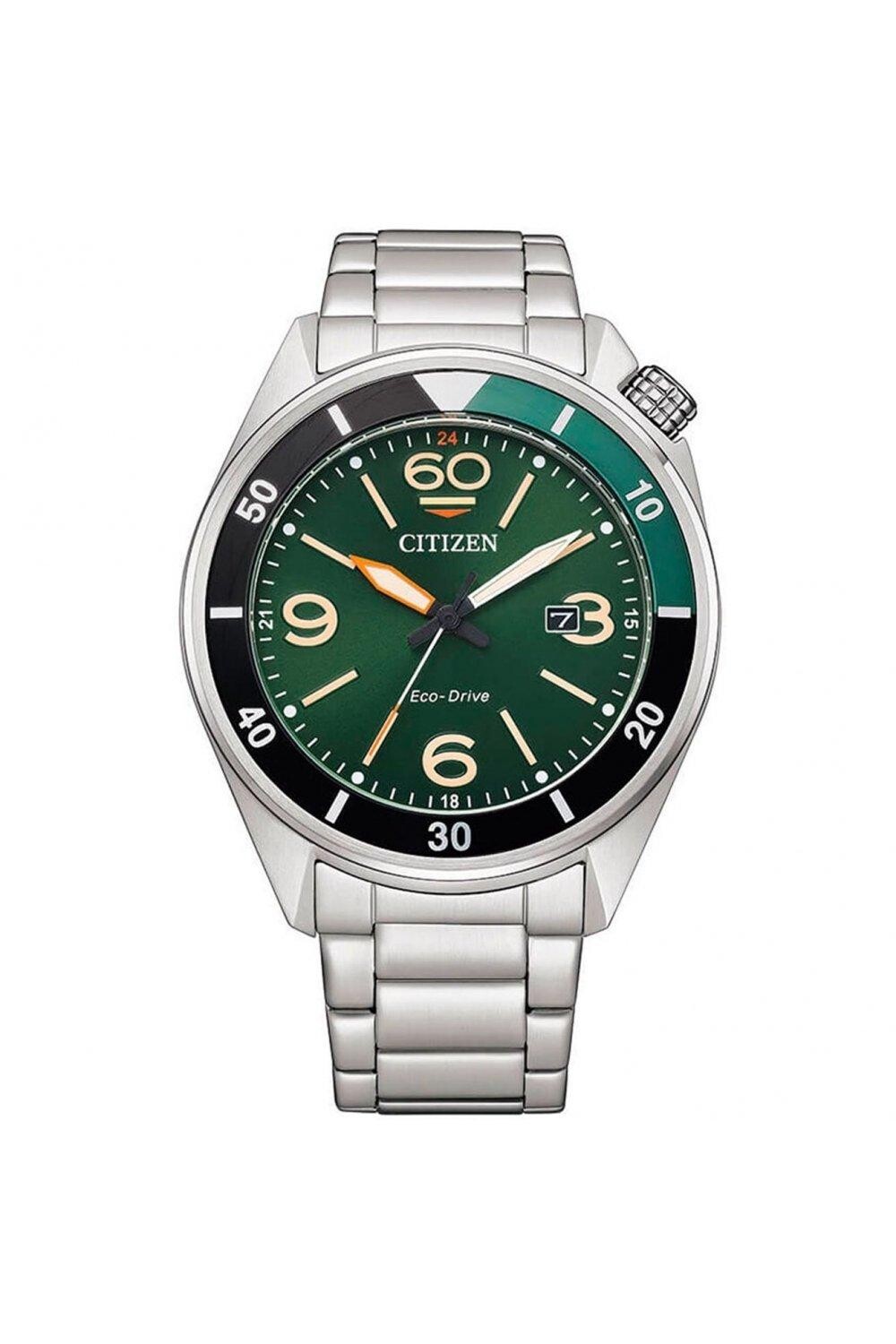 

Классические часы Eco-Drive Wr100 из нержавеющей стали с браслетом — Aw1718-88X Citizen, зеленый