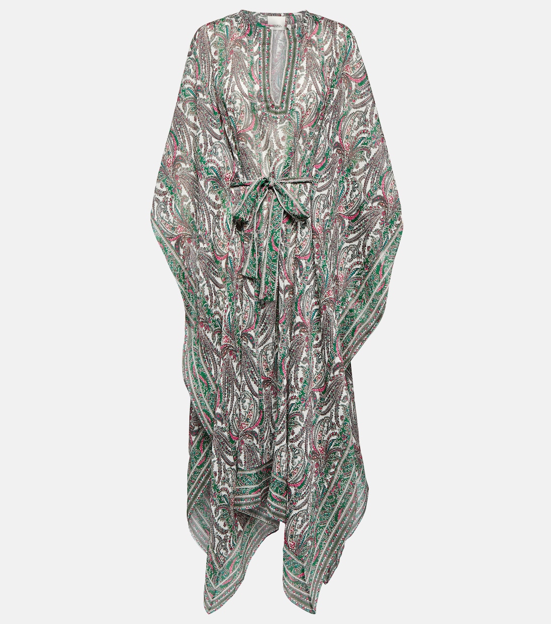 Платье макси из хлопка и шелка с цветочным принтом ISABEL MARANT, разноцветный