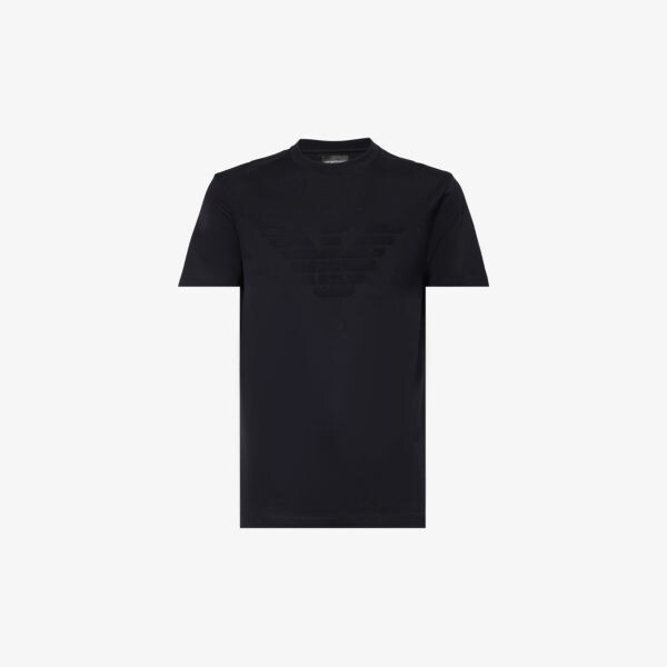 

Футболка из хлопкового джерси с логотипом Emporio Armani, цвет blunavy aquila