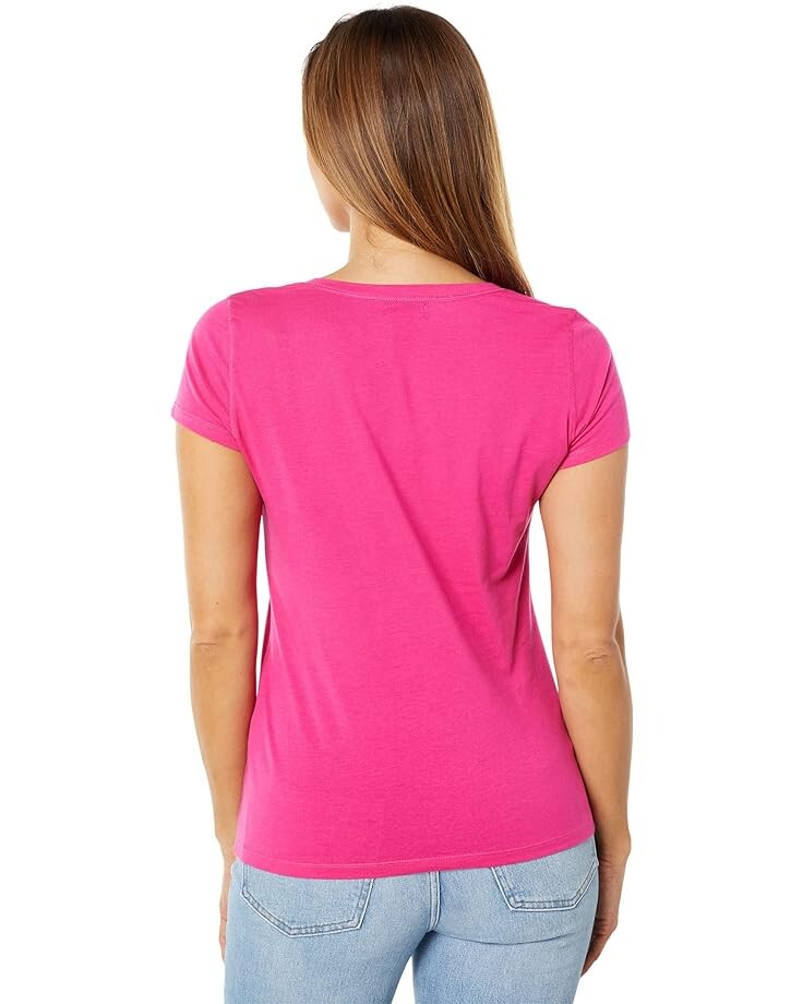 

Футболка U.S. POLO ASSN. Iconic V-Neck Tee, цвет Caribbean Pink