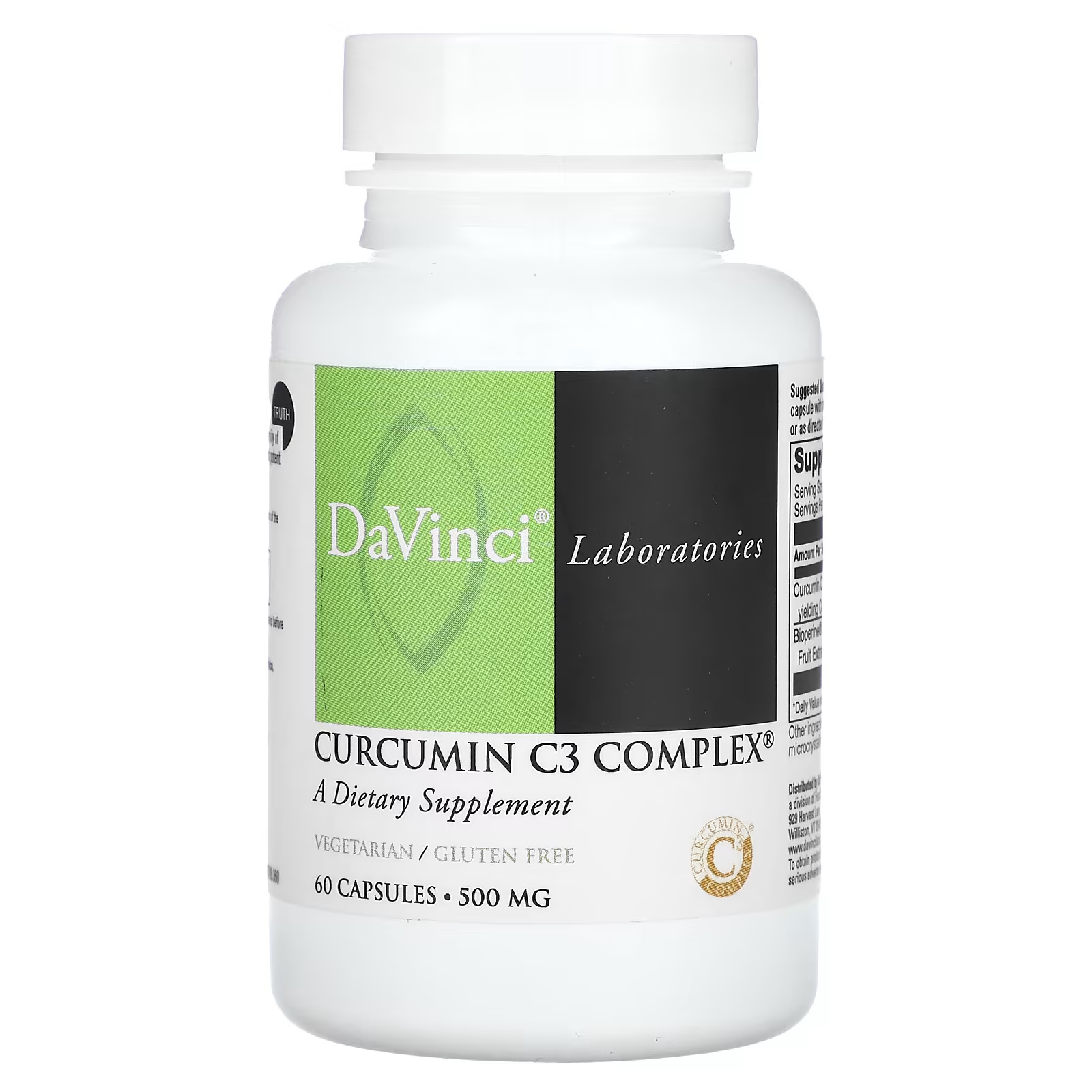 Куркумин C3 DaVinci Laboratories of Vermont 500 мг, 60 капсул sports research c3 complex куркумин 500 мг 60 капсул