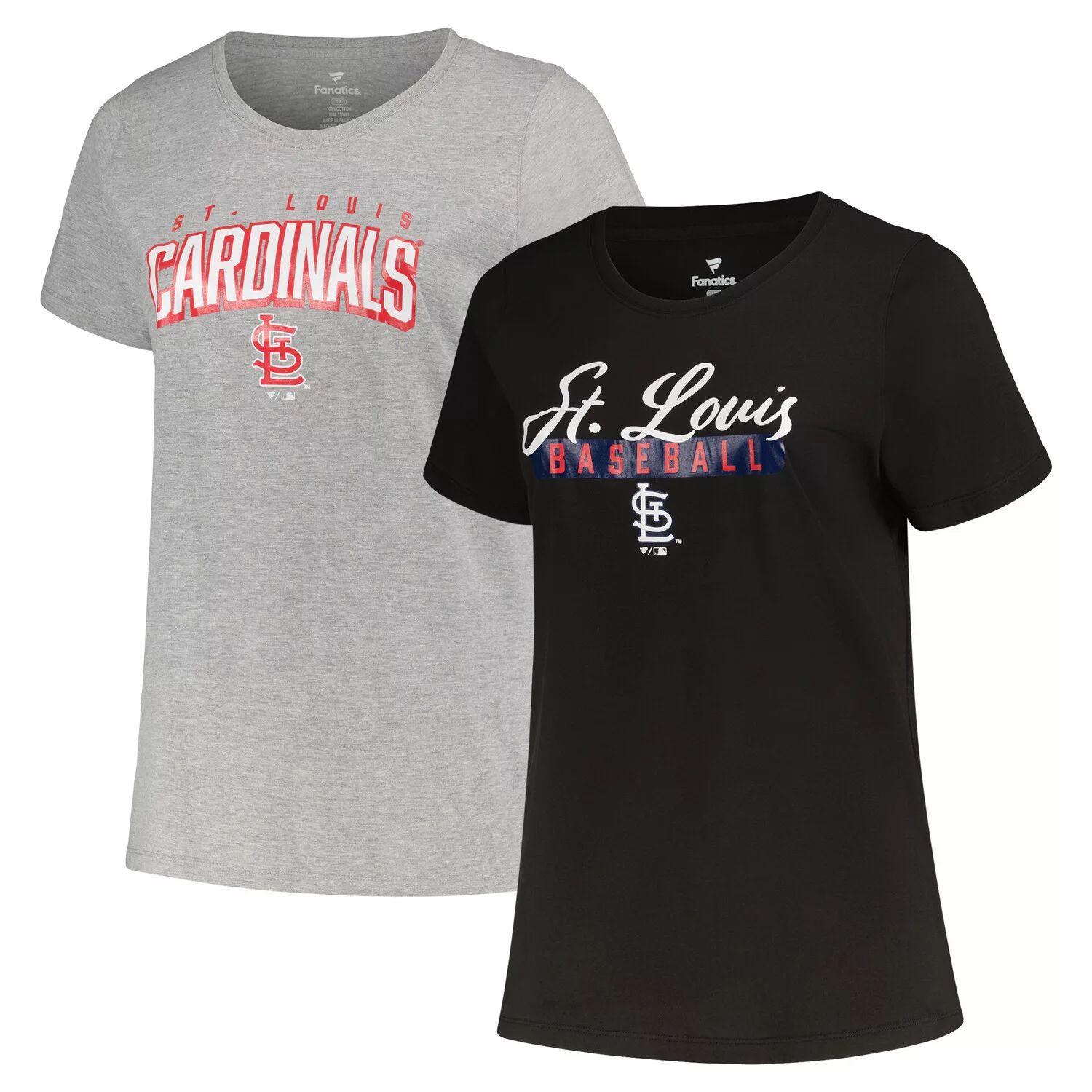 цена Набор женских футболок Profile Black/Heather Grey St. Louis Cardinals Plus Size