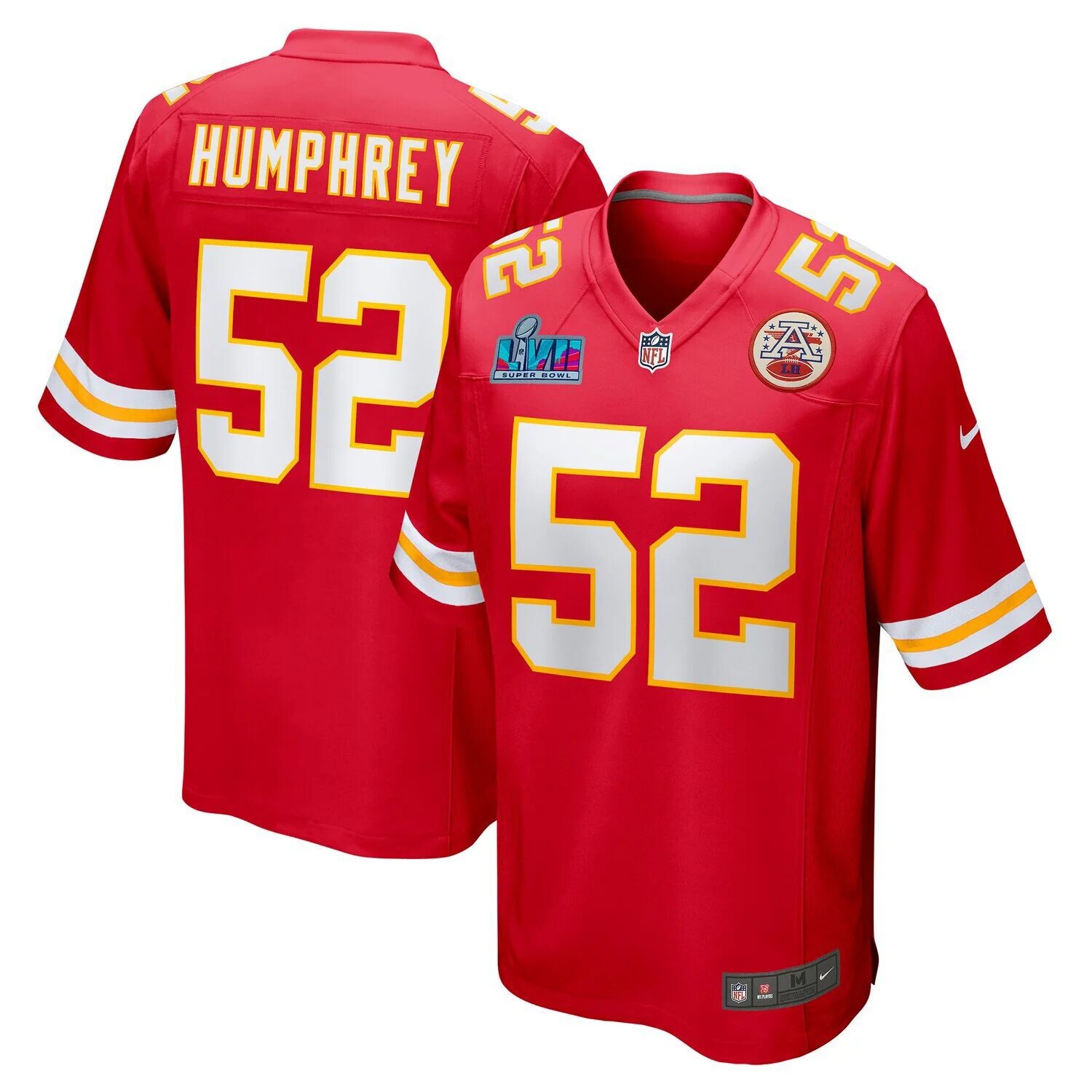 

Мужское джерси Nike Creed Humphrey Red Kansas City Chiefs Super Bowl LVII с нашивкой для игры