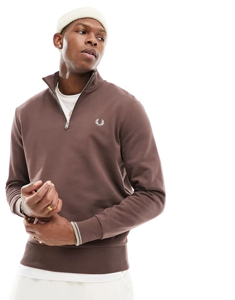 

Темно-бордовая толстовка с полумолнией Fred Perry