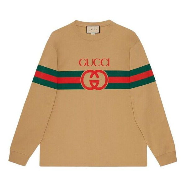 Рубашка Gucci Long Sleeve New Logo T-Shirt 'Camel', цвет camel