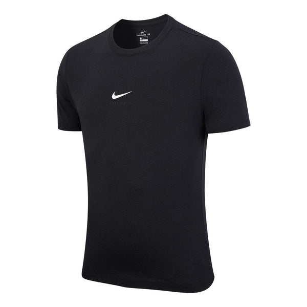 Футболка Men's Nike Solid Color Logo Round Neck Pullover Short Sleeve Black T-Shirt, черный футболка adidas round neck short sleeve pullover solid color black t shirt черный