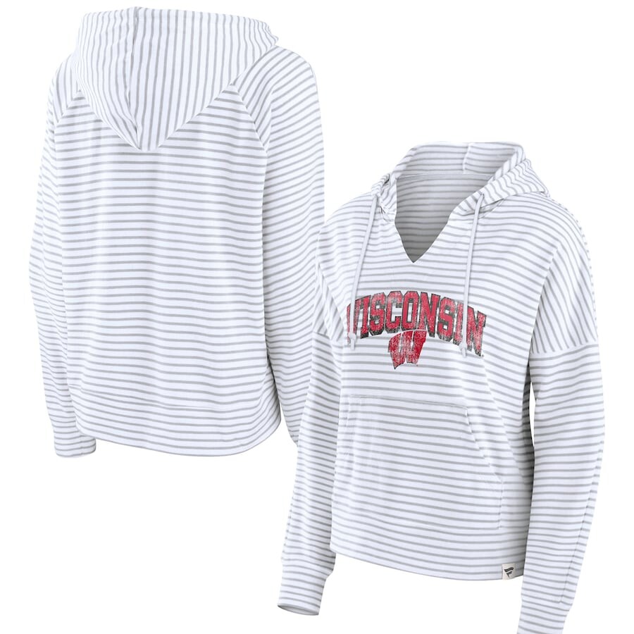

Пуловер с капюшоном Fanatics Branded Wisconsin Badgers, белый