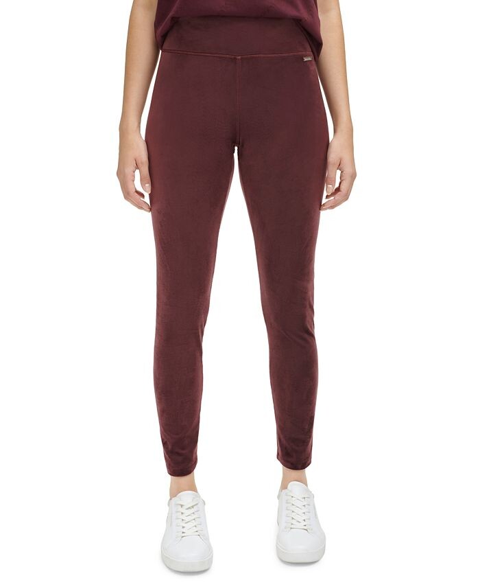 

Миниатюрные велюровые леггинсы Calvin Klein, красный