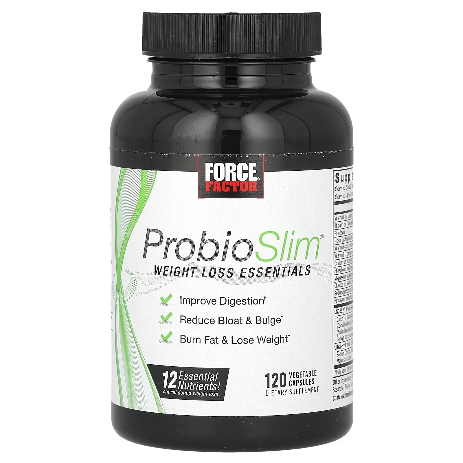 ProbioSlim Essentials для похудения, 120 растительных капсул Force Factor force factor probioslim средство для поддержки пищеварения и коррекции веса 60 капсул