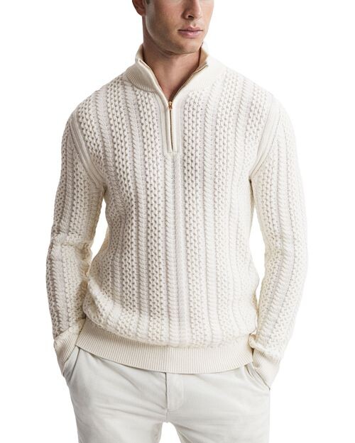 

Вязаный свитер с полумолнией Bantham REISS, цвет Ivory/Cream