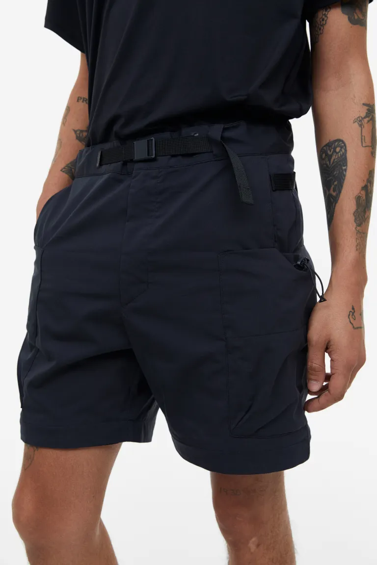 Водоотталкивающие походные брюки на молнии H&M, черный водоотталкивающие походные штаны черный m