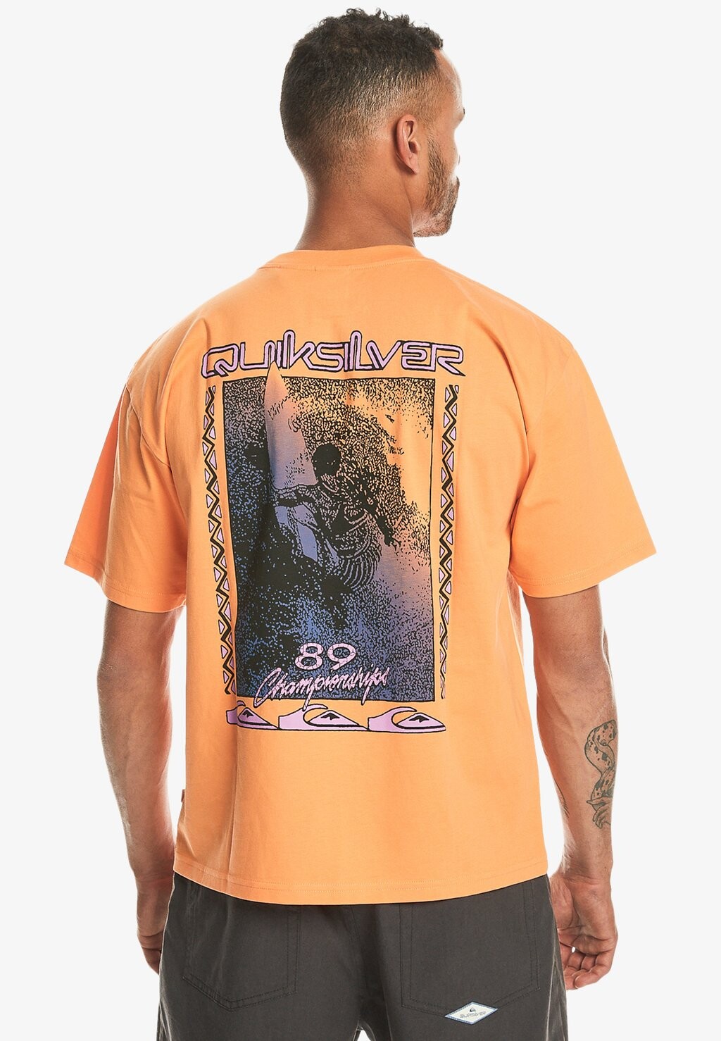 

Футболка с принтом BACK FLASH Quiksilver, цвет orange