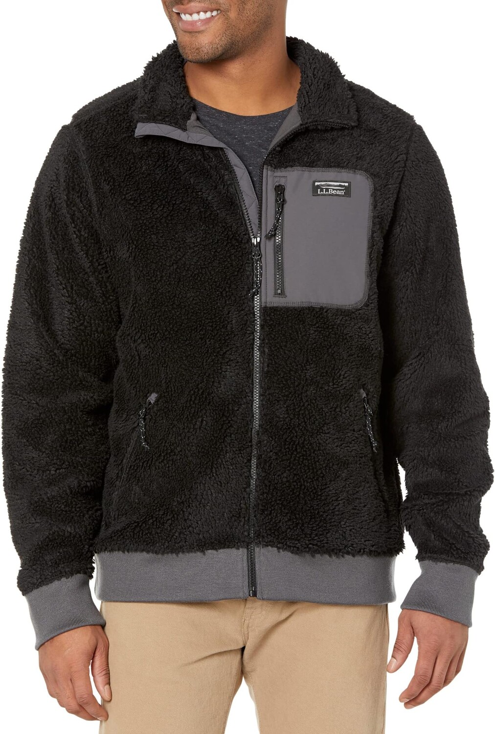 

Куртка Bean's Sherpa Fleece Jacket Regular L.L.Bean, цвет Black/Alloy Gray