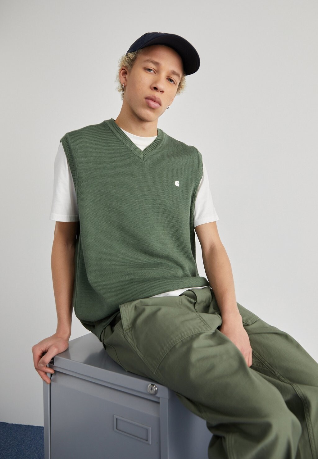 

Вязаный свитер MADISON VEST SWEATER Carhartt WIP, цвет khaki
