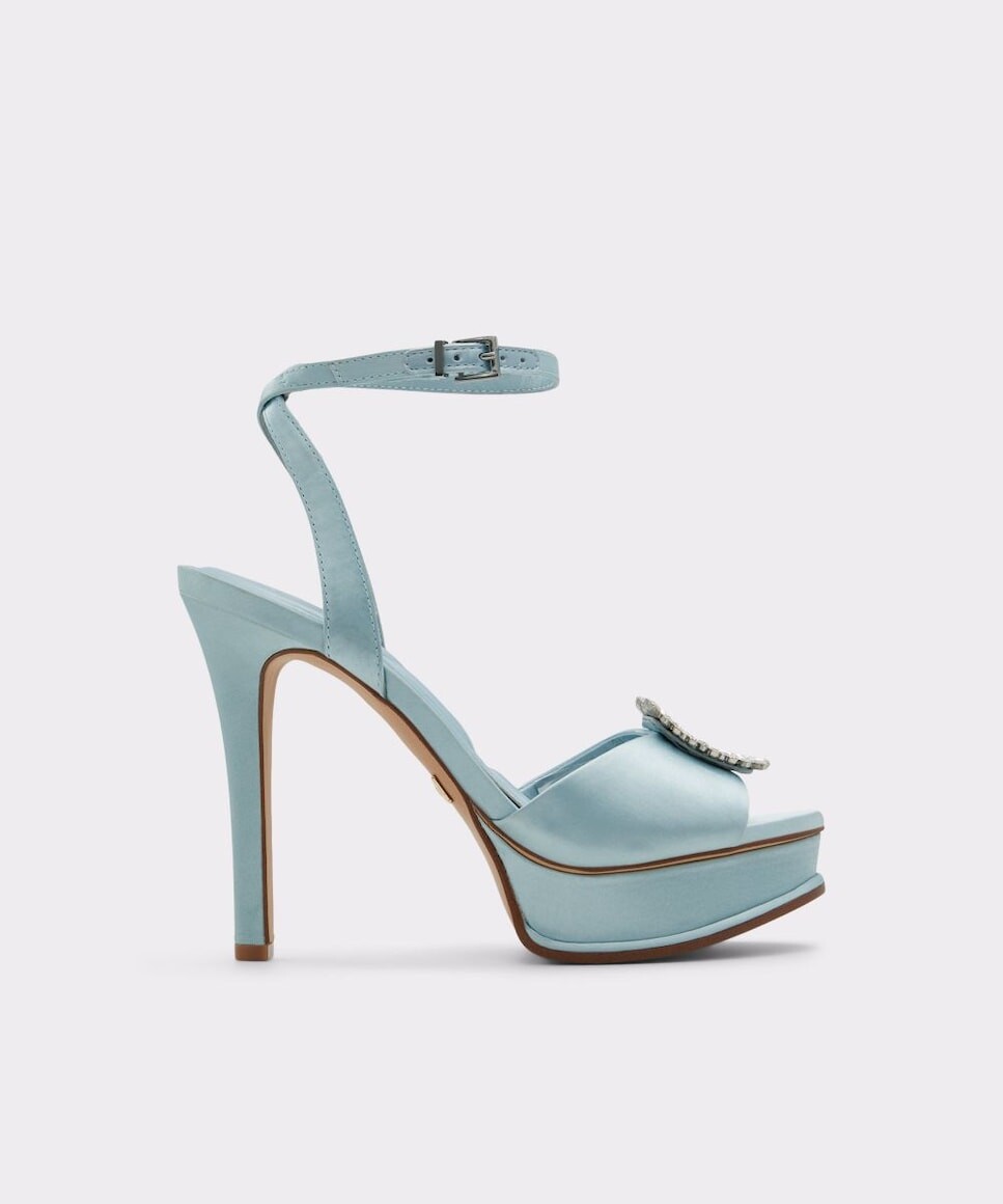 

Женские босоножки на каблуке из синей ткани Aldo, синий