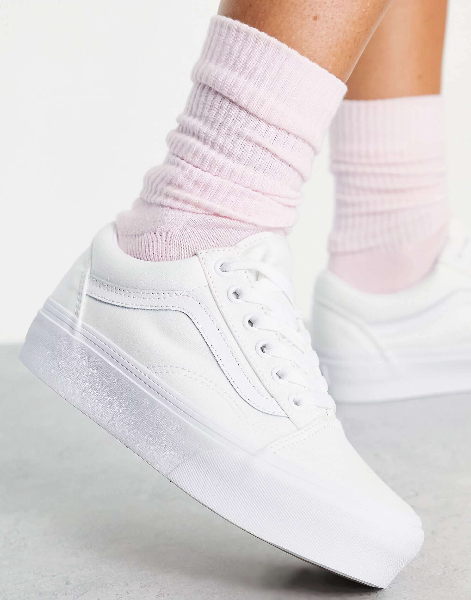 

Белые кроссовки на платформе Vans Old Skool, Белый