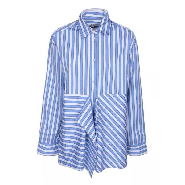 

Футболка stripe flared shirt J.W. Anderson, синий
