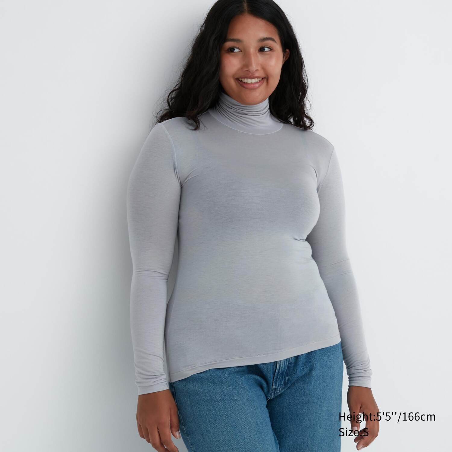 

Топ теплый Uniqlo Heattech с длинными рукавами, серый