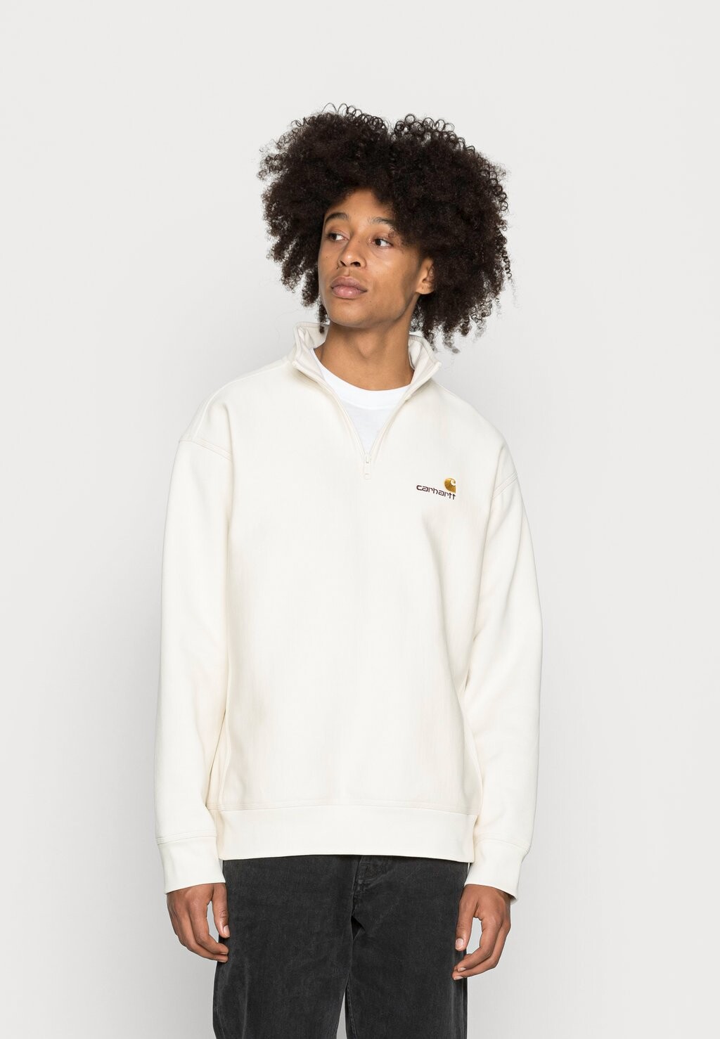 

Толстовка Carhartt WIP Half Zip American Script, натуральный цвет, Черный