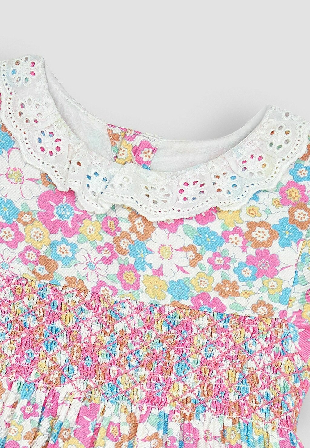 

REGULAR FIT Summer Floral Frill Collar JoJo Maman Bébé, дневное платье белый