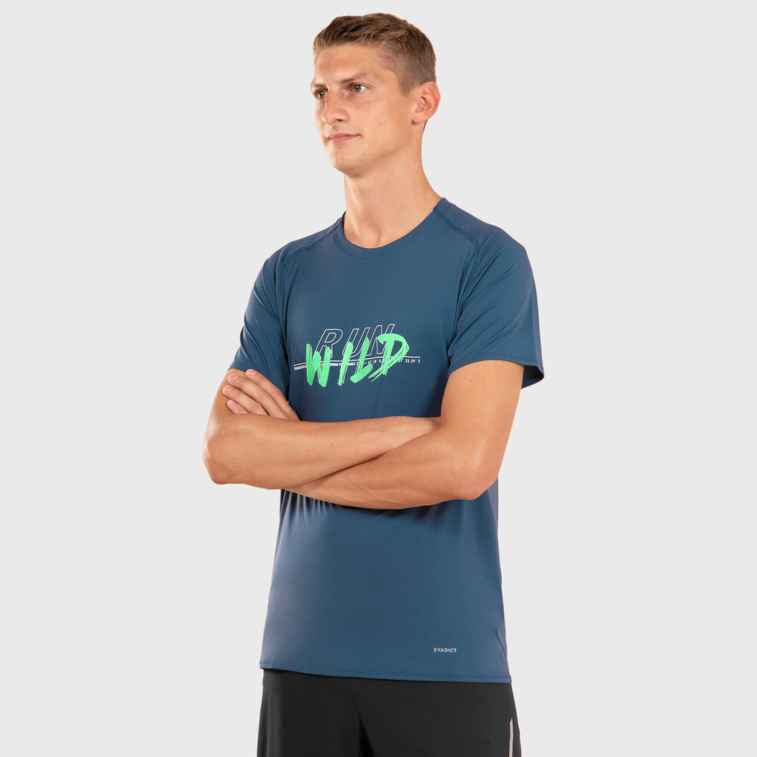

Мужская футболка для трейлраннинга KIPRUN Run 500 Graph-Slate Blue Kiprun
