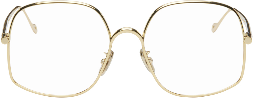 Золотые квадратные очки Shiny endura LOEWE