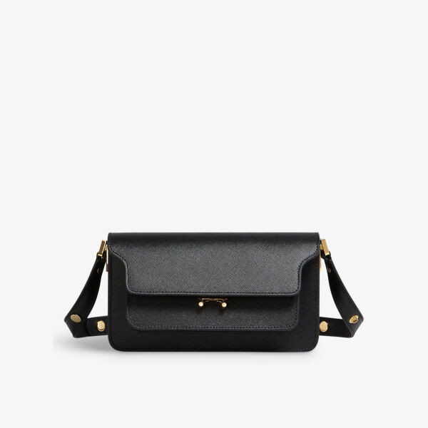 

Кожаная сумка через плечо Trunk Marni, черный