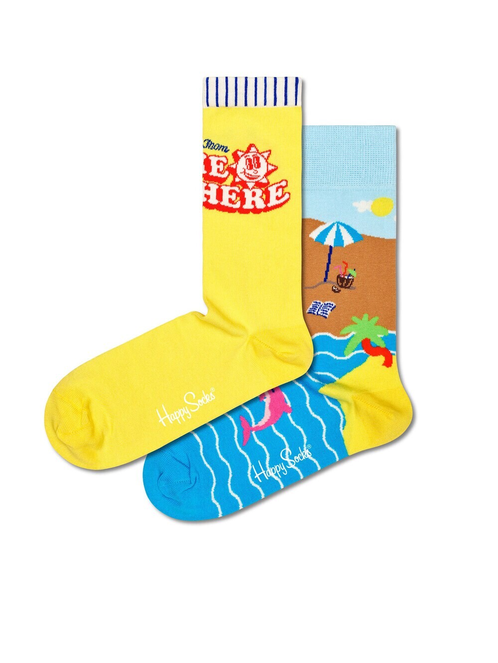 

Носки Happy Socks Wish You Were Here, лазурный