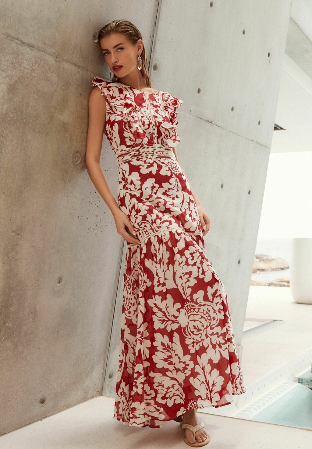 

Платье SLEEVELESS RUFFLE Next, цвет red white
