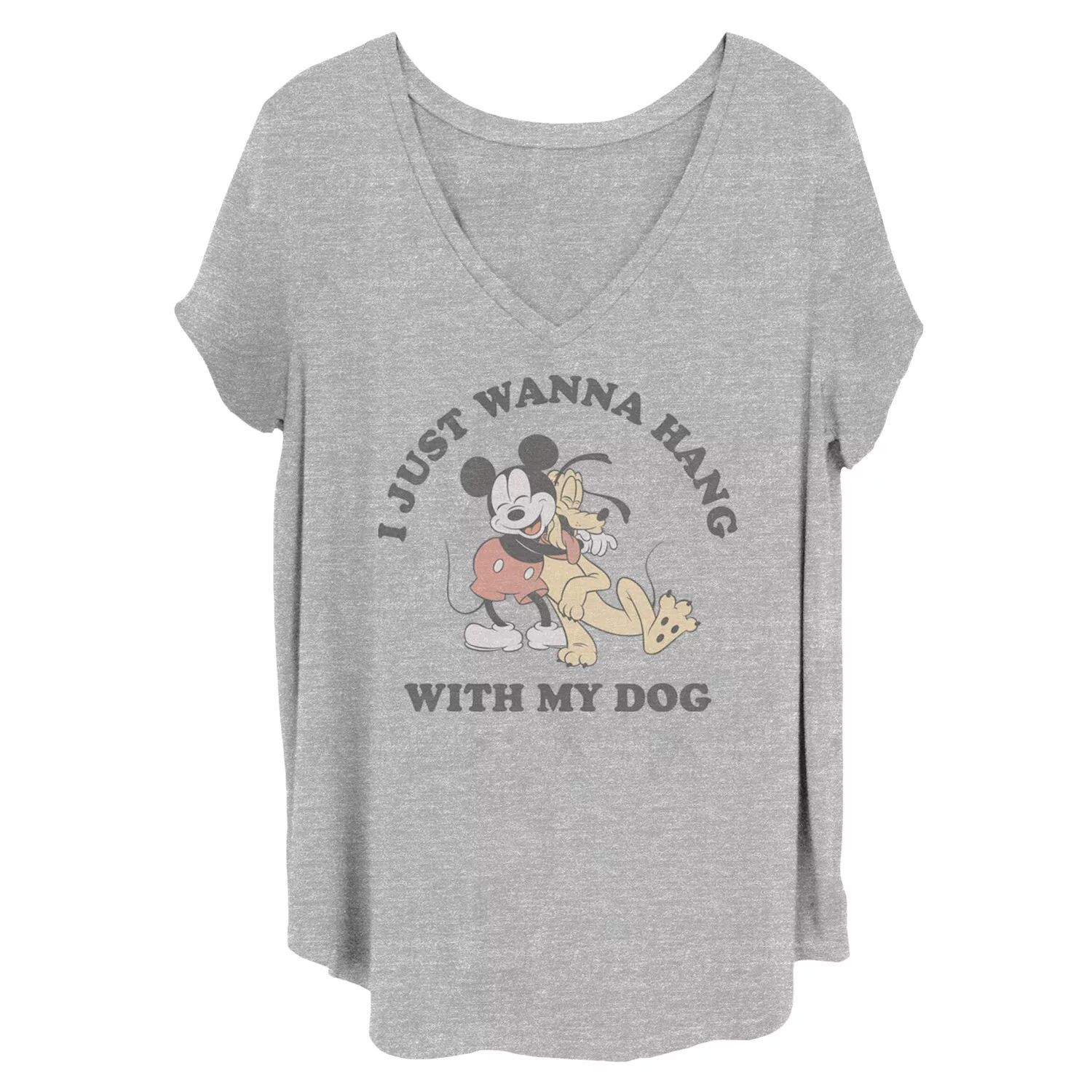 

Футболка большого размера Disney's Mickey Mouse & Pluto Junior с рисунком, которую я просто хочу повесить со своей собакой Disney