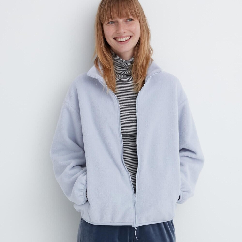 

Женская куртка Uniqlo на молнии, светло-серый