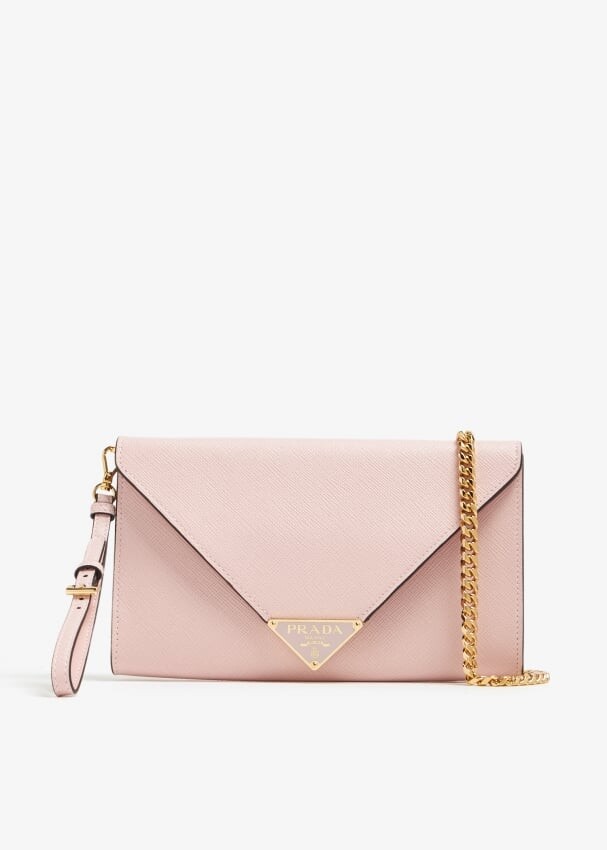 

Клатч Prada Saffiano Leather Envelope, розовый