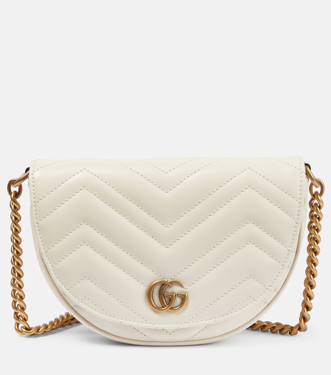 

Маленькая кожаная сумка через плечо GG Marmont Gucci, белый