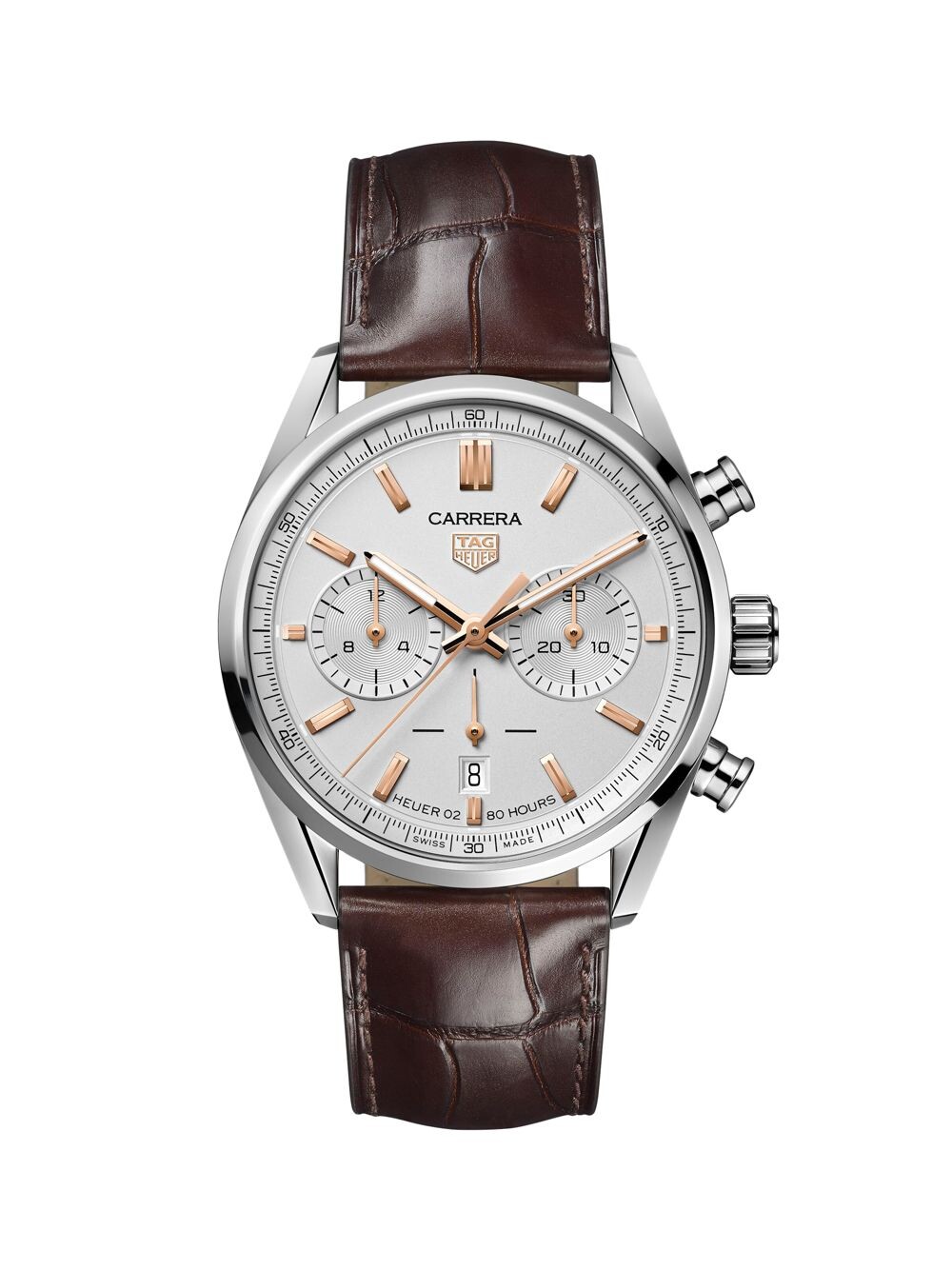 

Carrera Elegance 42MM Автоматические часы с хронографом из нержавеющей стали и ремешком из кожи аллигатора TAG Heuer