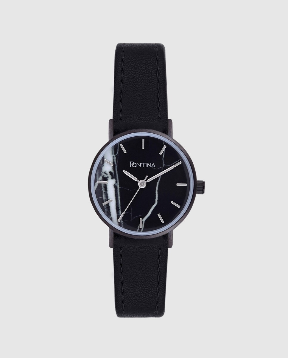 

Pontina CY10883L черные кожаные женские часы Pontina, черный