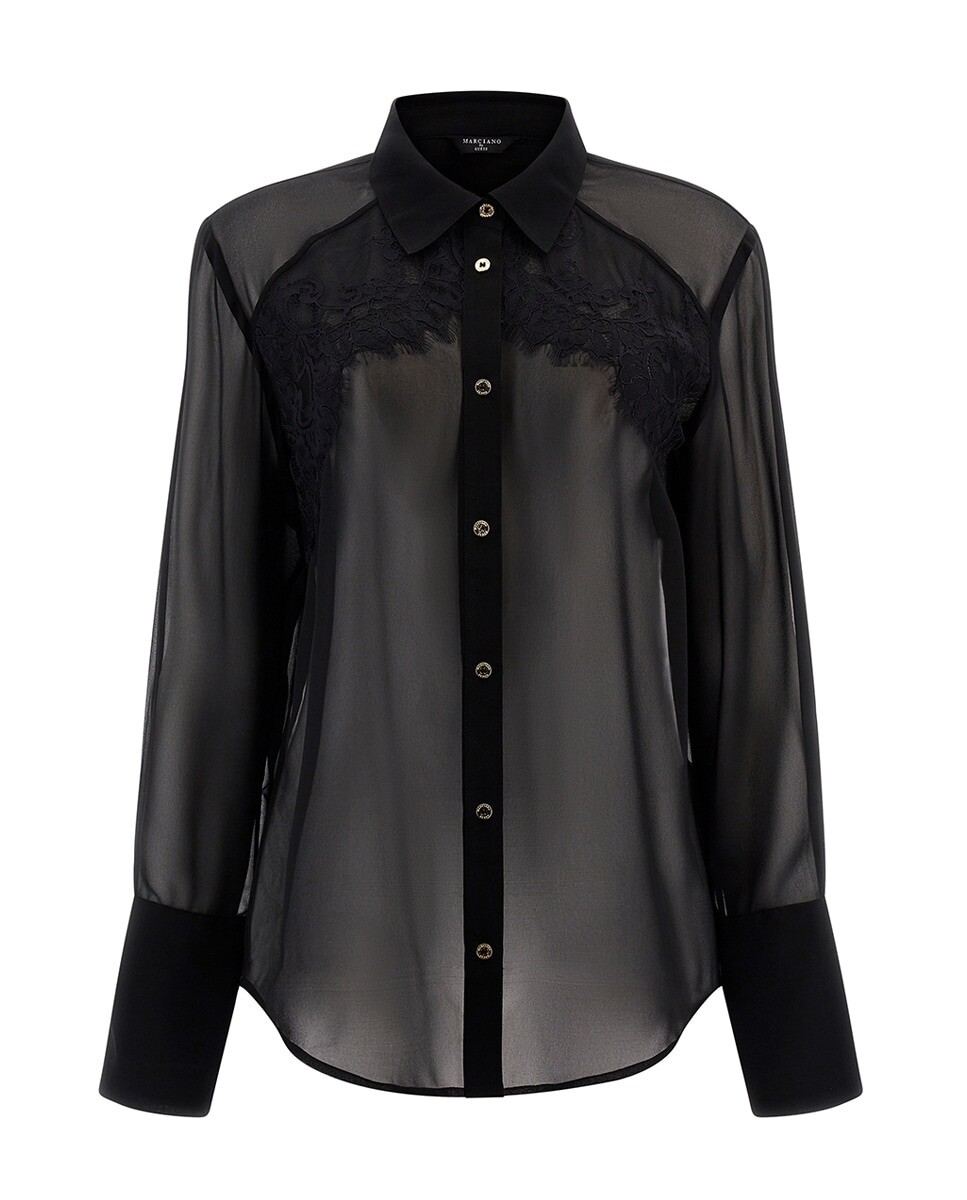 

Женская рубашка из прозрачного кружева Marciano by Guess, черный