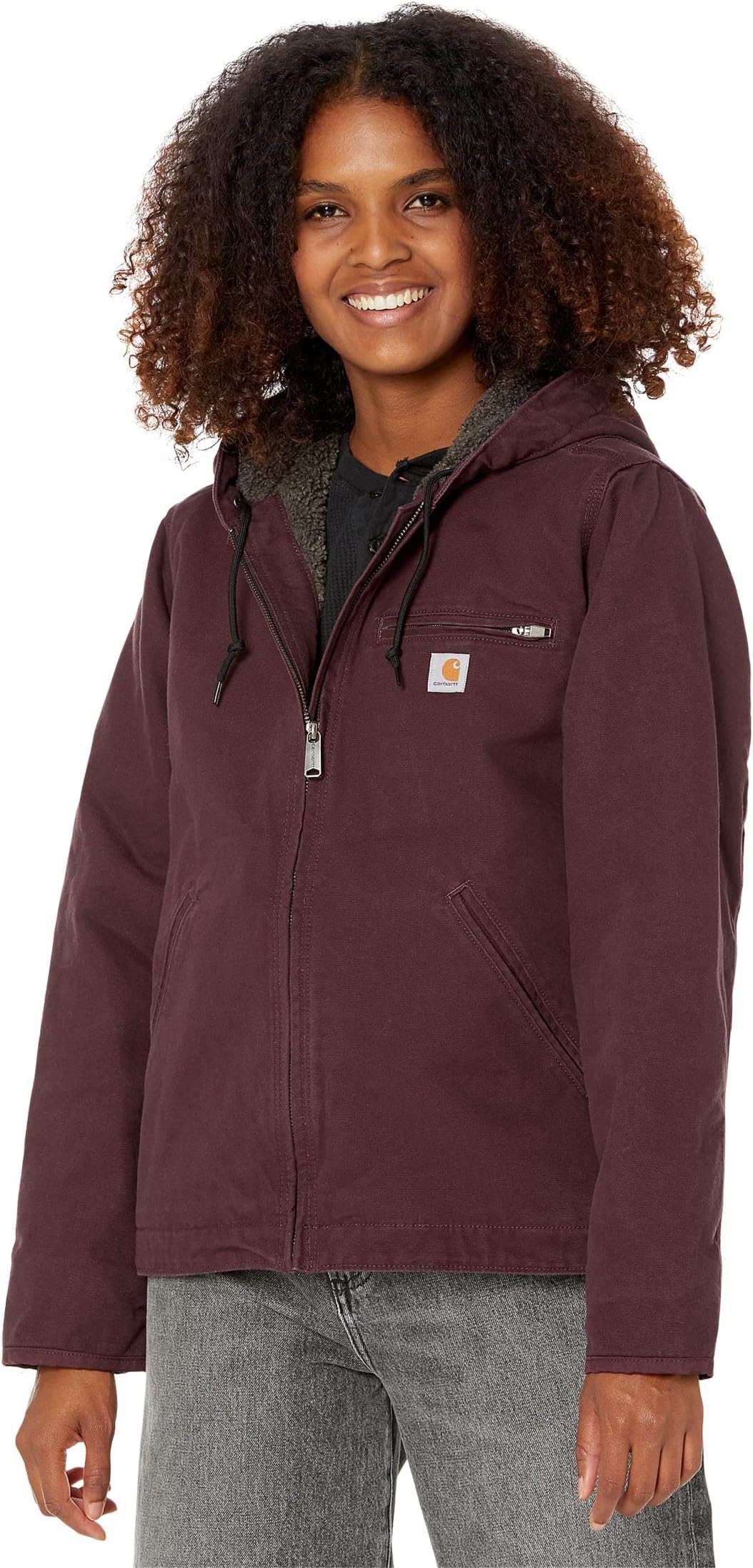 Куртка OJ141 Sherpa Lined Hooded Jacket Carhartt, цвет Blackberry ежевика thornfree blackberry