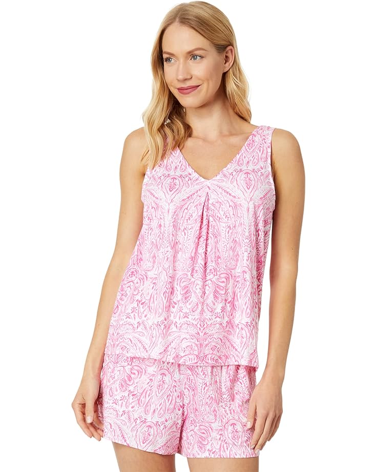 Пижамный комплект Tommy Bahama Sleeveless Shorts PJ Set, цвет Pink Paisley