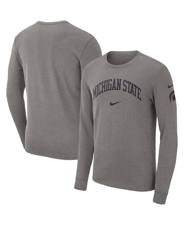 

Мужская футболка с длинным рукавом Heather Grey Michigan State Spartans Arch 2-Hit Nike, серый