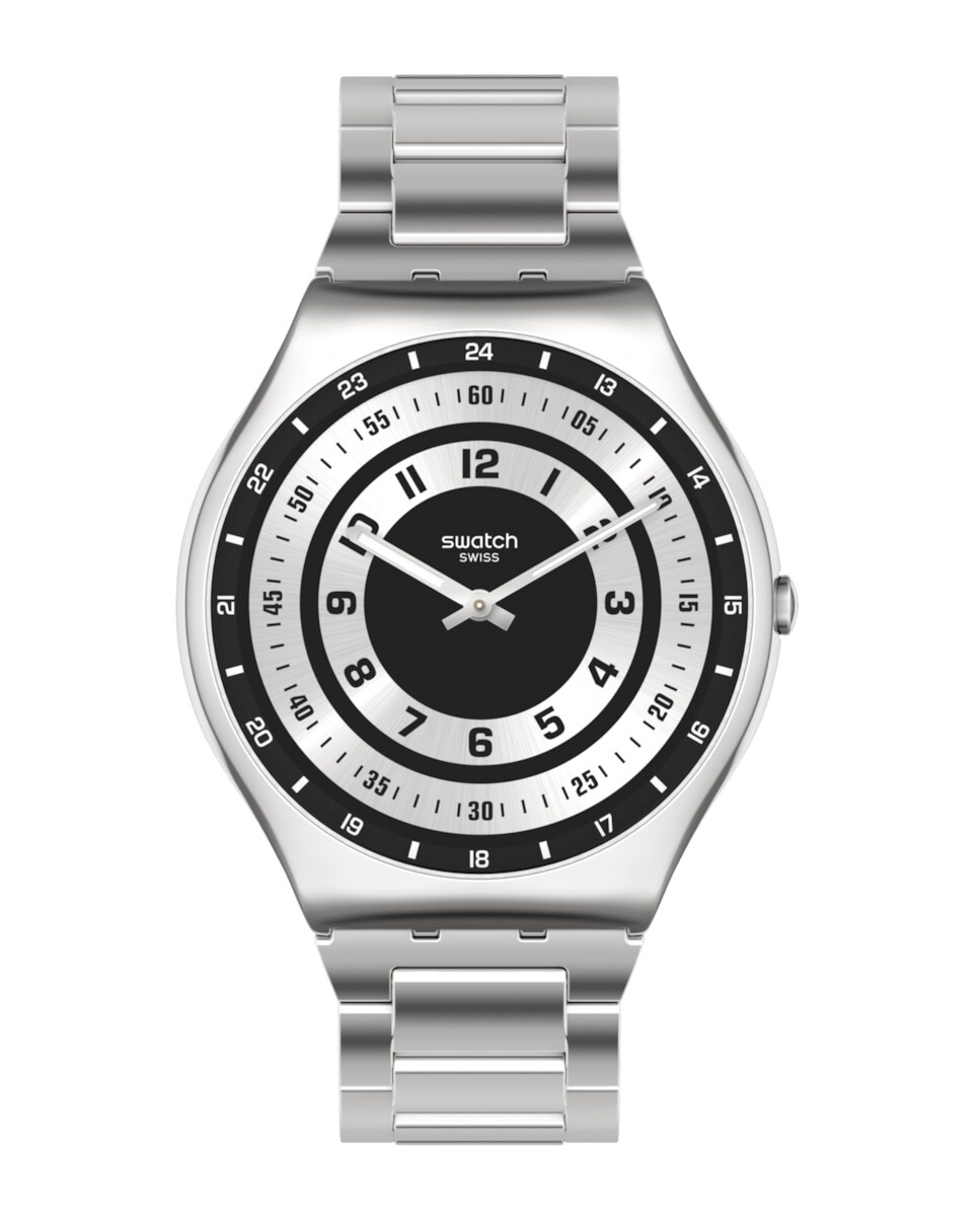 

Часы Rings of Irony с серым ремешком из нержавеющей стали Swatch, серый