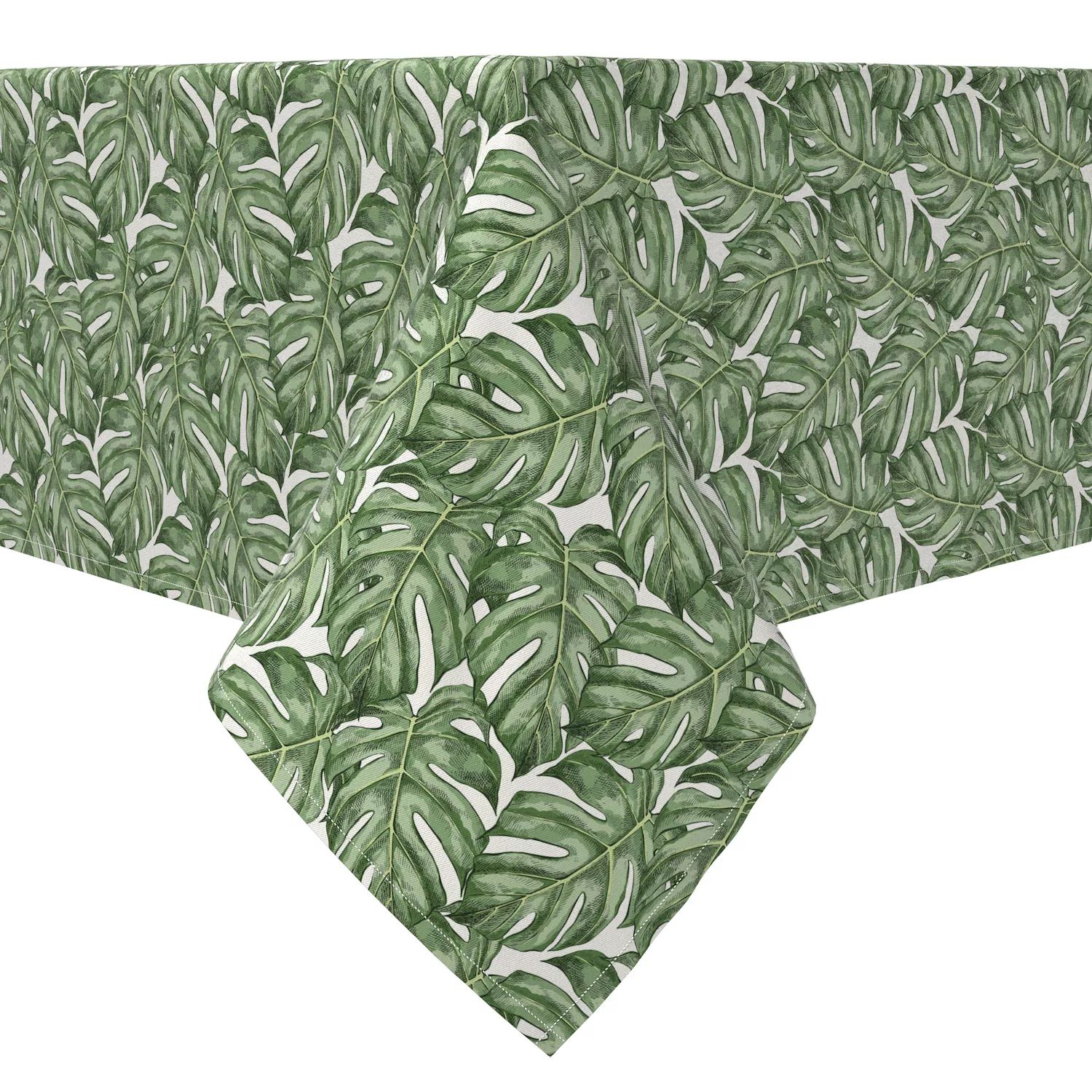 Прямоугольная скатерть, 100% хлопок, листья монстеры скатерть мажор листья прямоугольная 160x135 см цвет серый