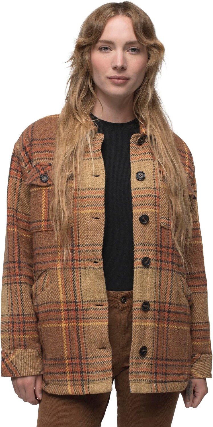 

Рубашка Lower Falls Flannel Jacket Prana, цвет Embark Brown
