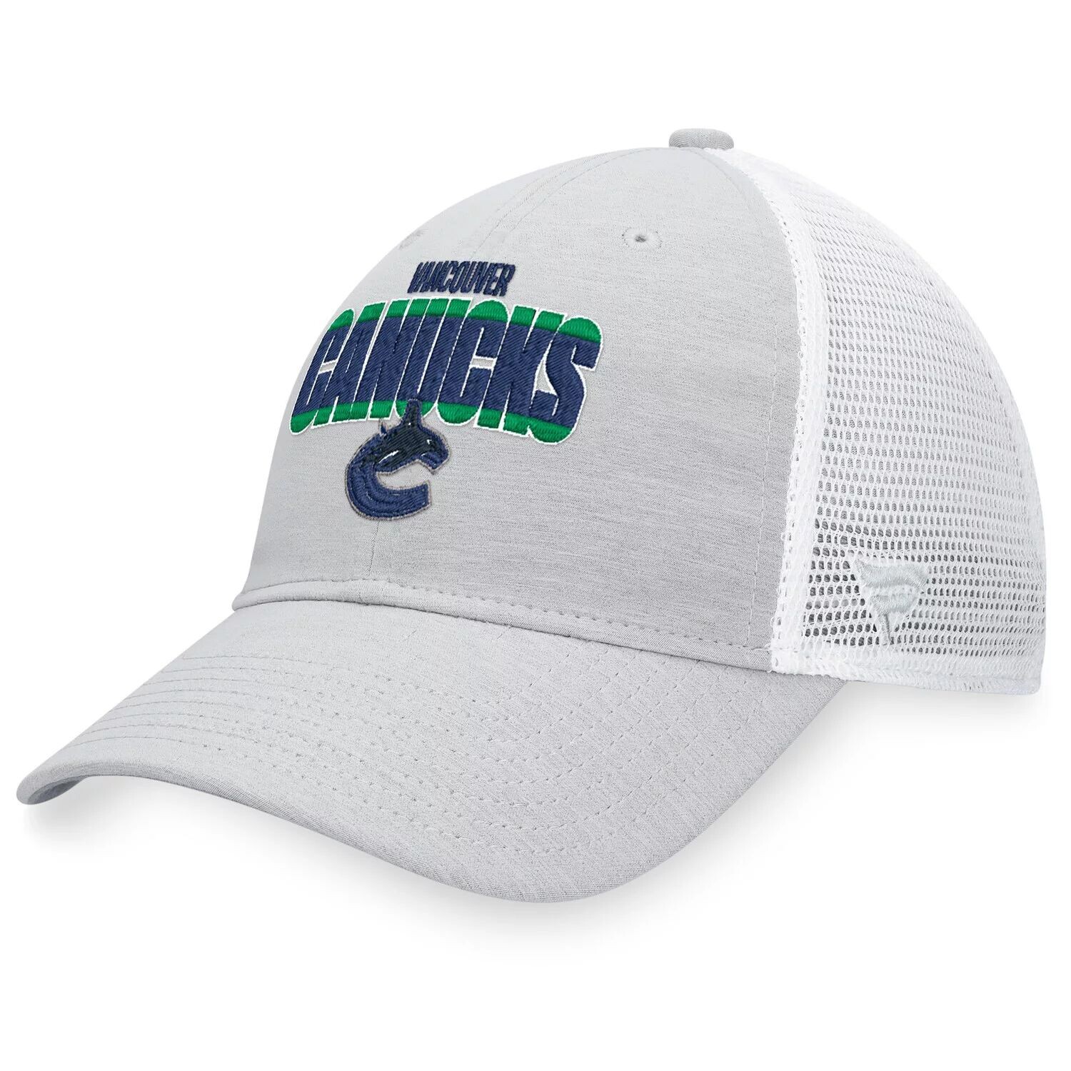 

Мужская кепка Fanatics с логотипом Heather Grey/White Vancouver Canucks Team Trucker Snapback