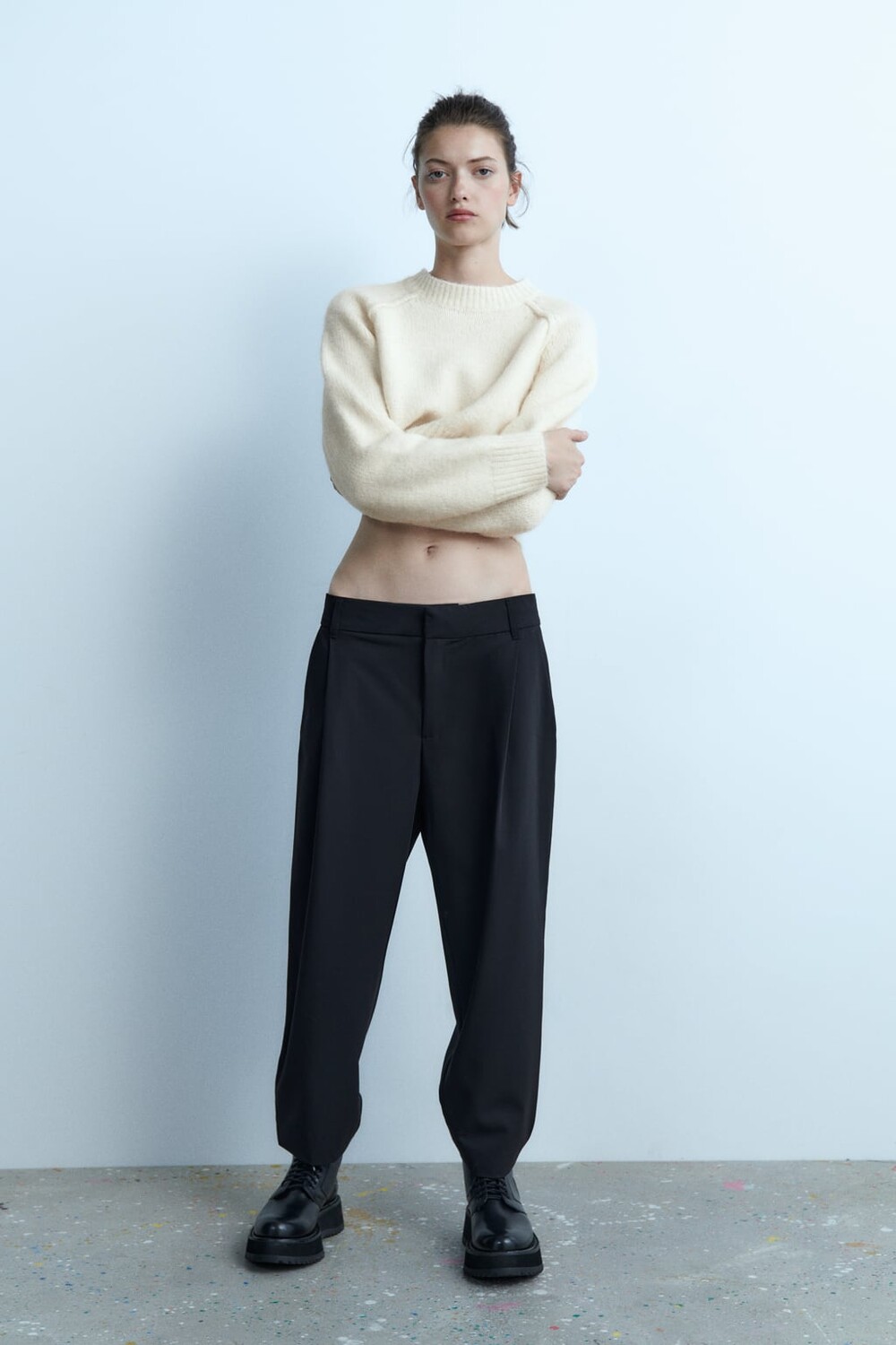 

Вязаный кардиган на пуговицах ZARA, экру