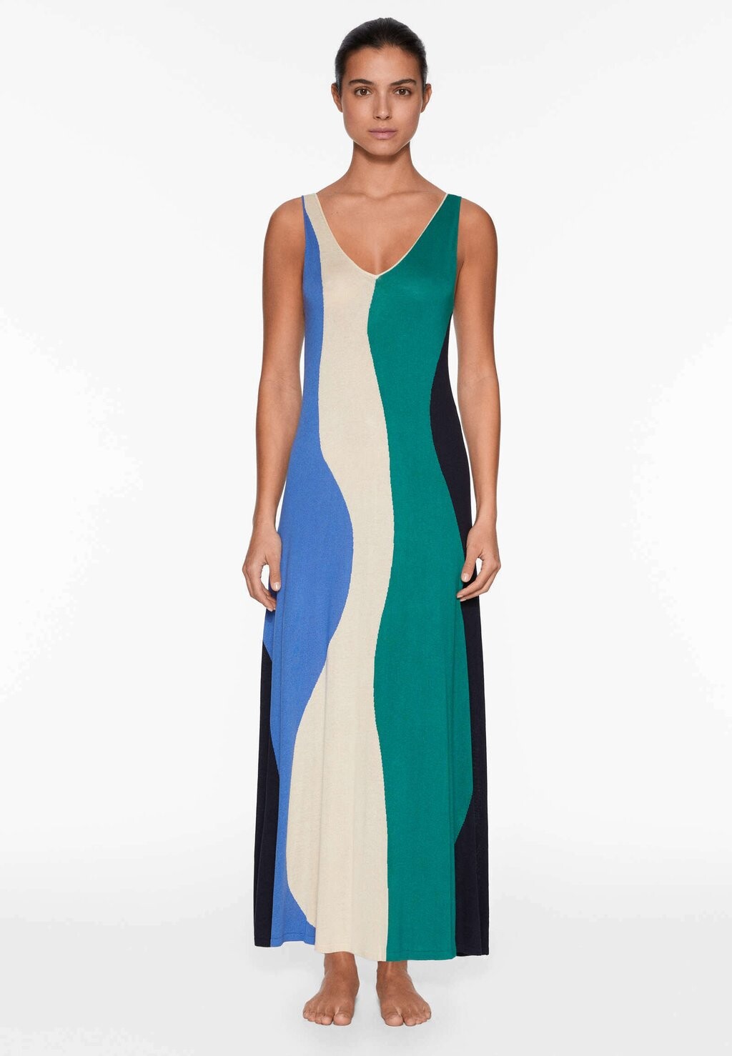 

Платье макси WAVY OYSHO, цвет mottled green