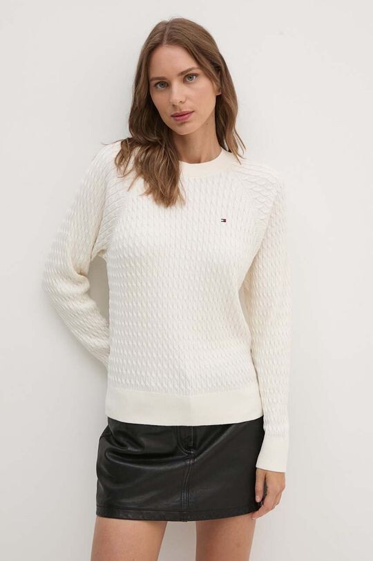 

Хлопковый свитер Tommy Hilfiger, бежевый