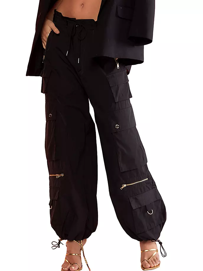 Свободные нейлоновые брюки-карго Cynthia Rowley, черный shanmugalingam cynthia rambutan