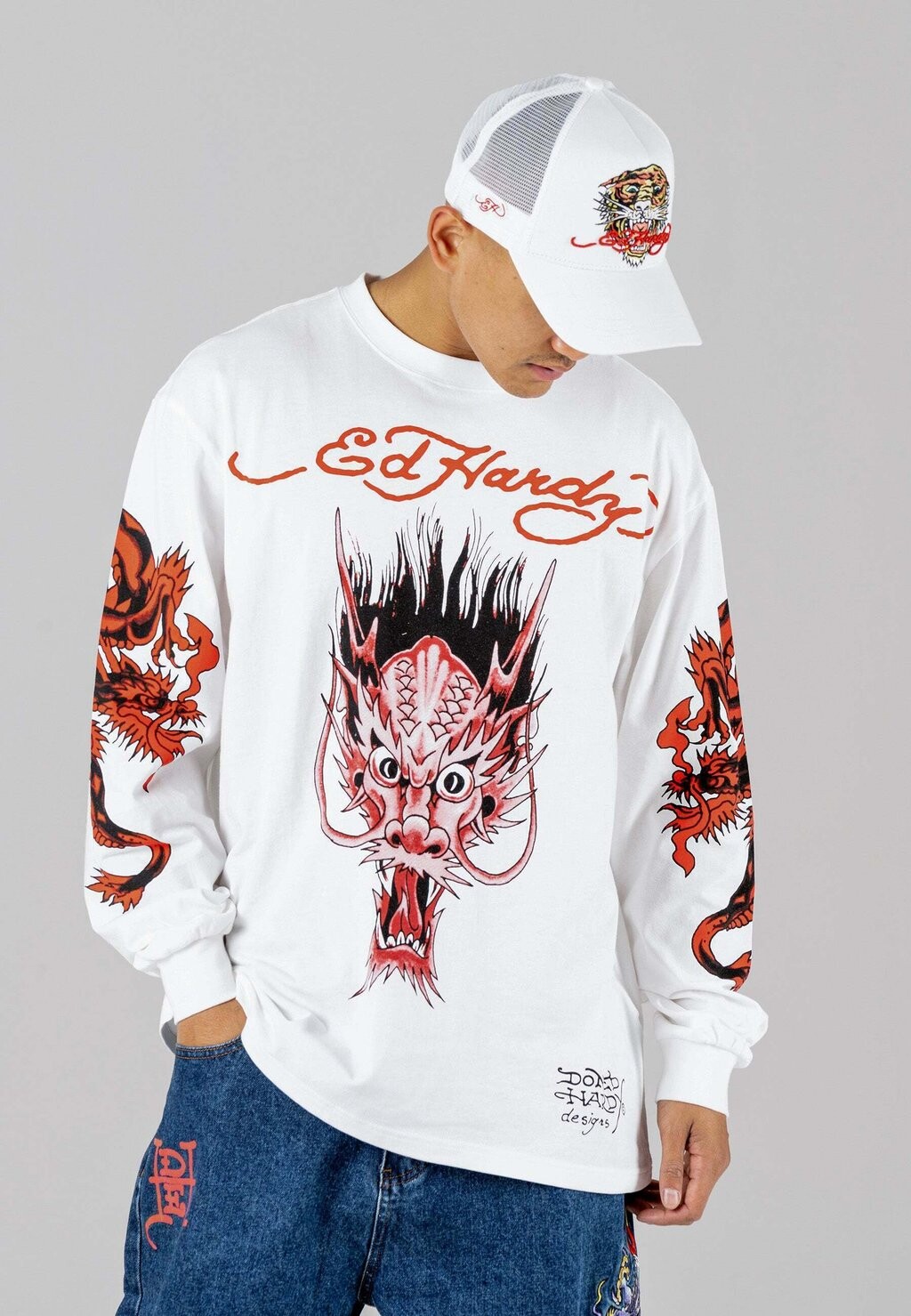 Футболка с длинным рукавом Drag Ed Hardy, белый