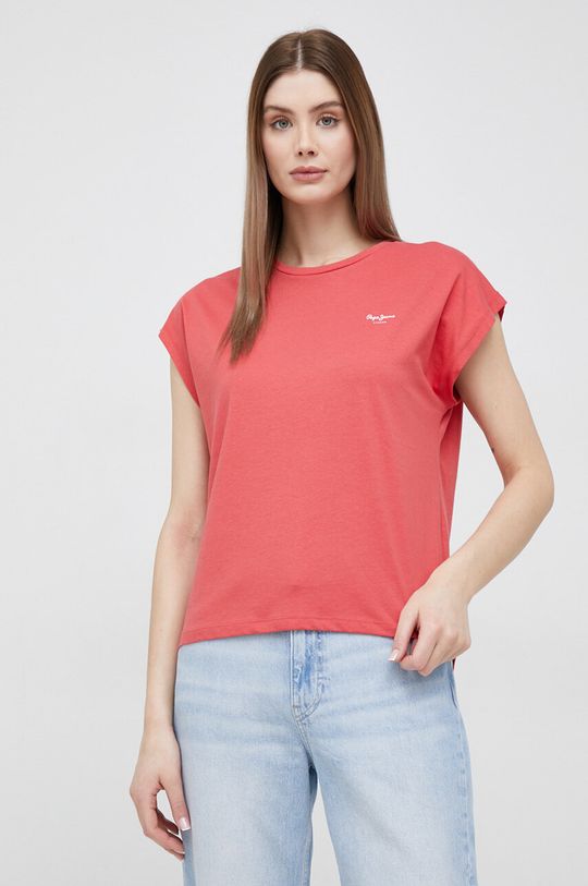 Хлопковая футболка Bloom Pepe Jeans, красный