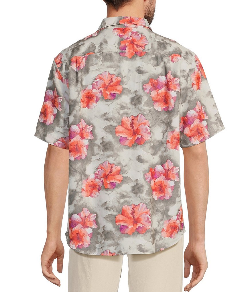 Tommy Bahama Coconut Point Stormy Blue Тканая рубашка с короткими рукавами, серый